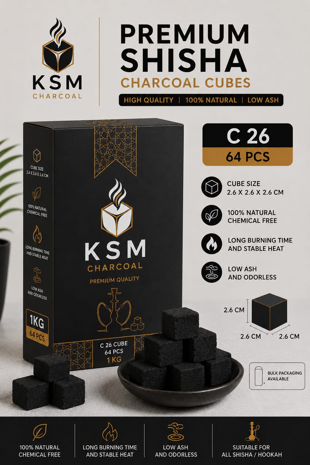 Charcoal Cubes C 26