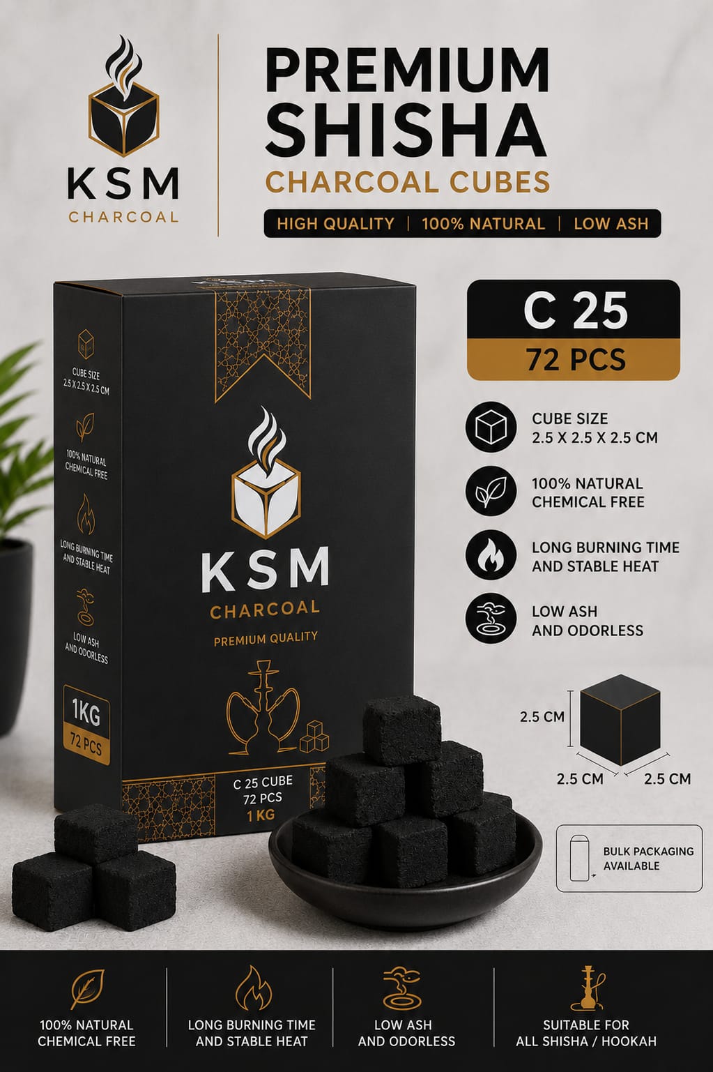 Charcoal Cubes C 25